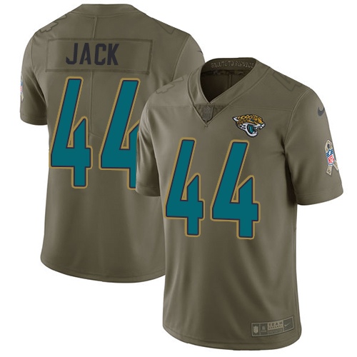 Jacksonville Jaguars #44 Myles Jack Olive Youth Stitched NFL Limited 2017 Salute to Service Jersey->youth nfl jersey->Youth Jersey